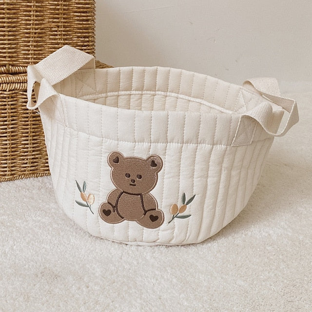 Cute Bear Embroidery Diaper Bag Caddy for Stylish and Organized Mummies - Everything Amazing
