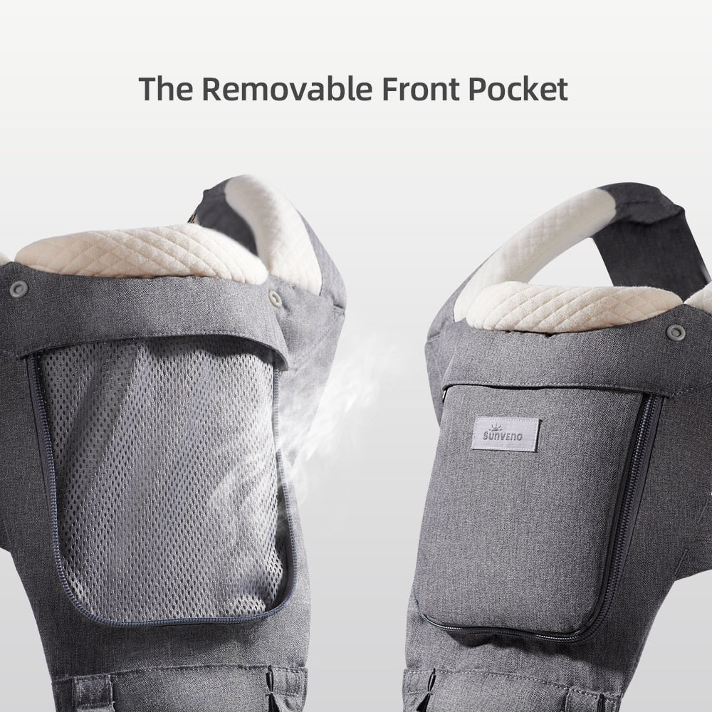 Adjustable straps on baby backpack carrier