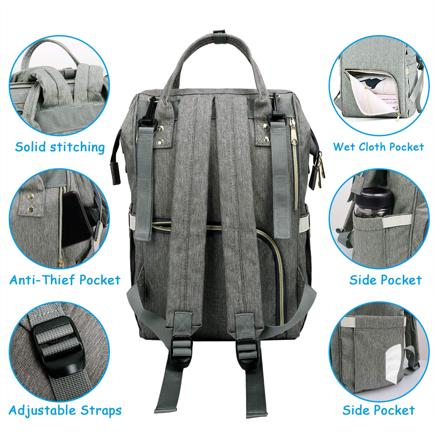 "Versatile and Durable Large Diaper Bag"