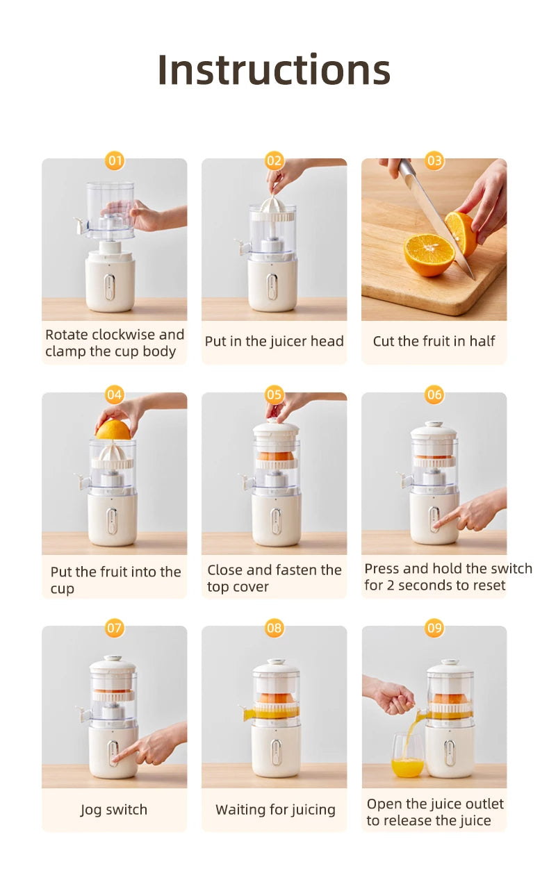 Wireless Portable Electric Juicer – USB Rechargeable Mini Citrus Blender for Orange, Lemon & Fruit Squeezing – Compact & Easy to Clean, 150ml Capacity