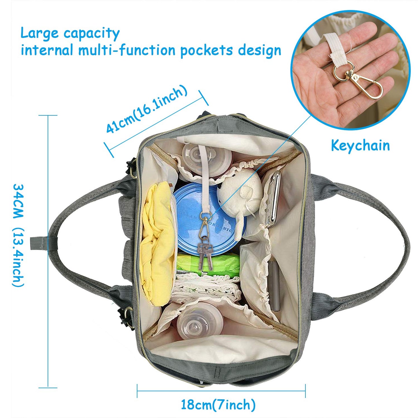 "All-in-One Large Diaper Bag - Click Here"