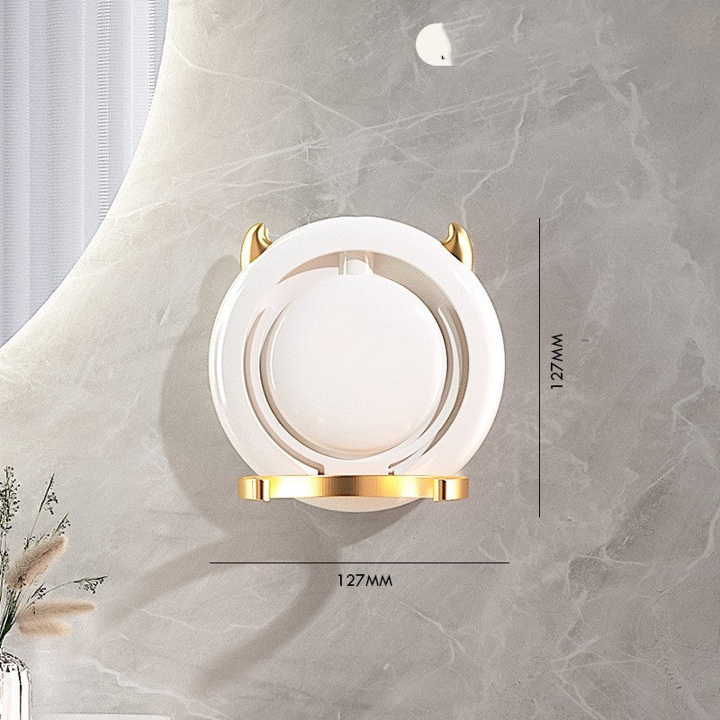 Hair Dryer Wall Shelf - No Punching Required, White Gold & White Gray with/without Bracket
