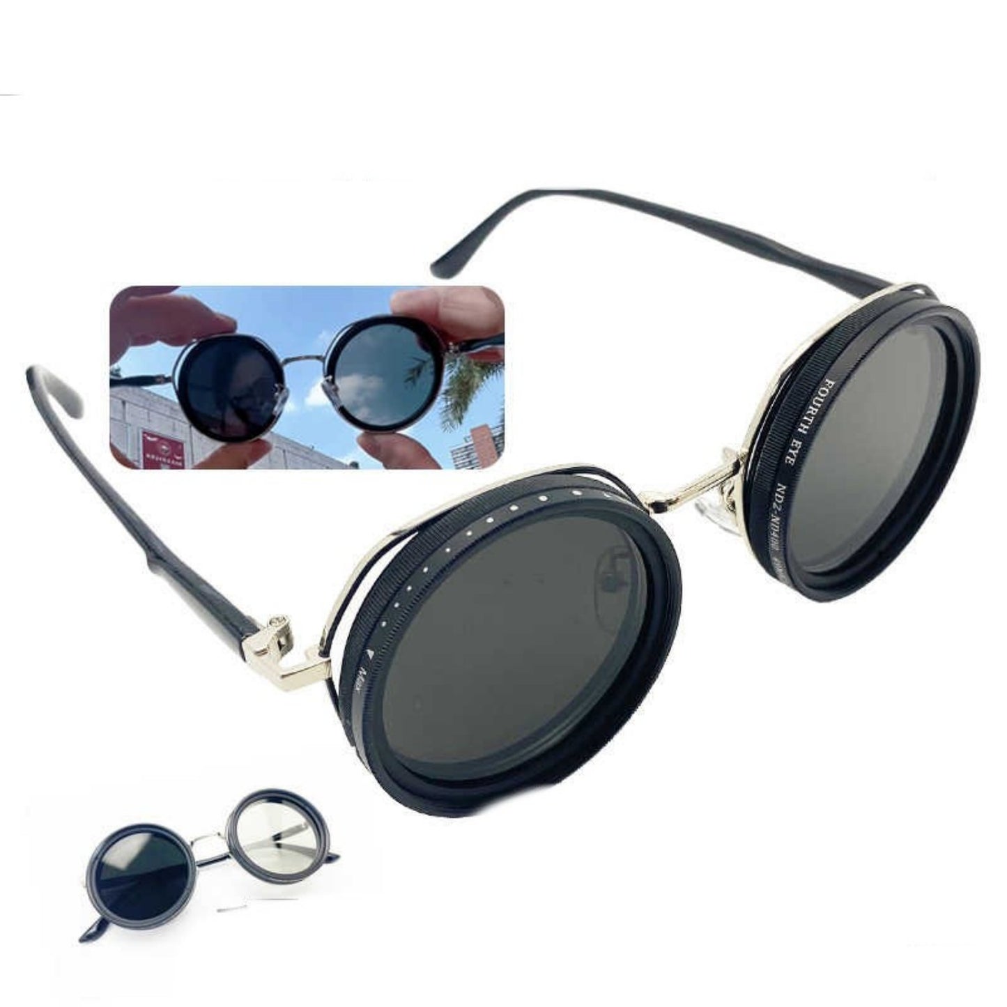 Dimming Filter Handmade Sunglasses DIY – Medium Gray Density Mirror Lens, 52mm Bayonet Size