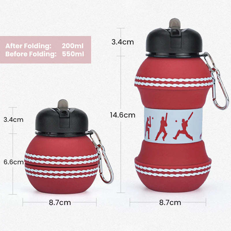 Silicone Folding Sports Water Bottle – Large Capacity, Portable & Durable (550ml)