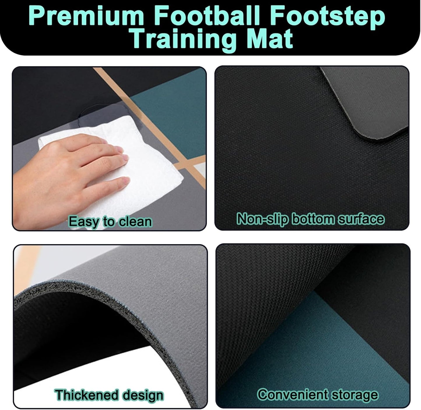 Soccer Football Training Mat Carpet Non-Slip for Kids & Adults – Solo Practice & Ball Control