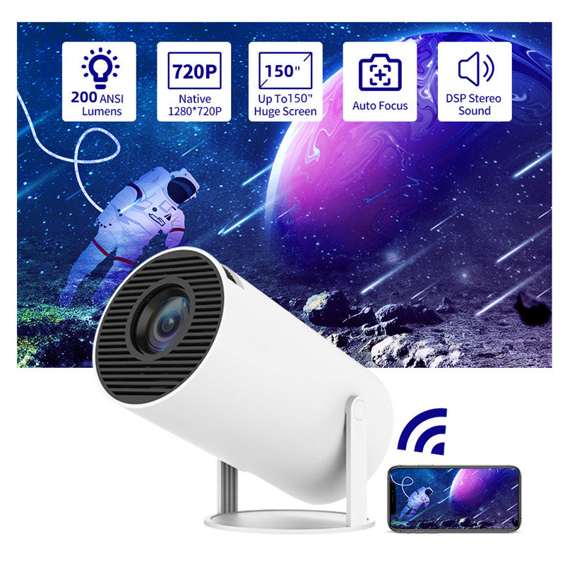 Compact Portable Projector for Home Use | 4K & 720p | WiFi & Bluetooth Connectivity