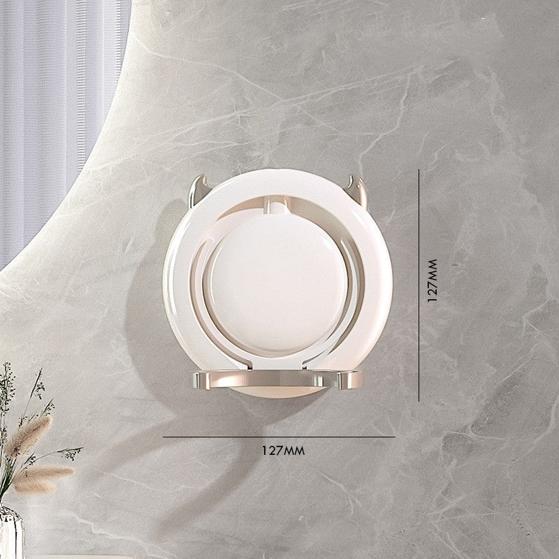 Hair Dryer Wall Shelf - No Punching Required, White Gold & White Gray with/without Bracket