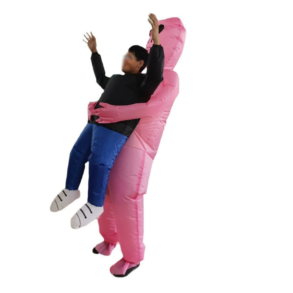 Hilarious Ride-On Inflatable Dinosaur Costume – Funny Chair Illusion Suit for Adults