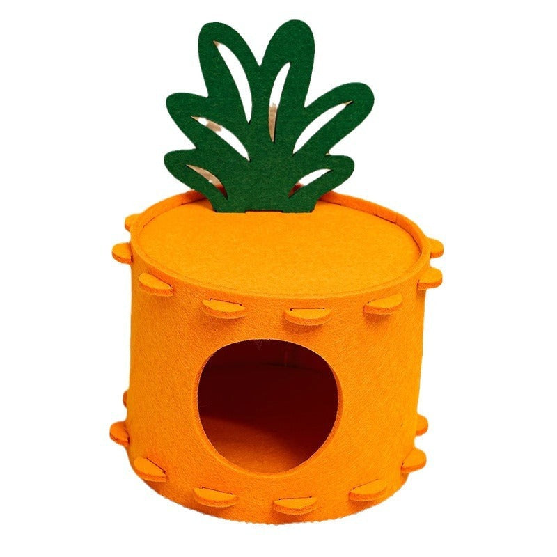Felt Hamster House & Hideout – Carrot-Shaped Cozy Bed for Syrian Hamsters, Gerbils & Mice | Easy to Clean & Sturdy Hamster Cage Decor