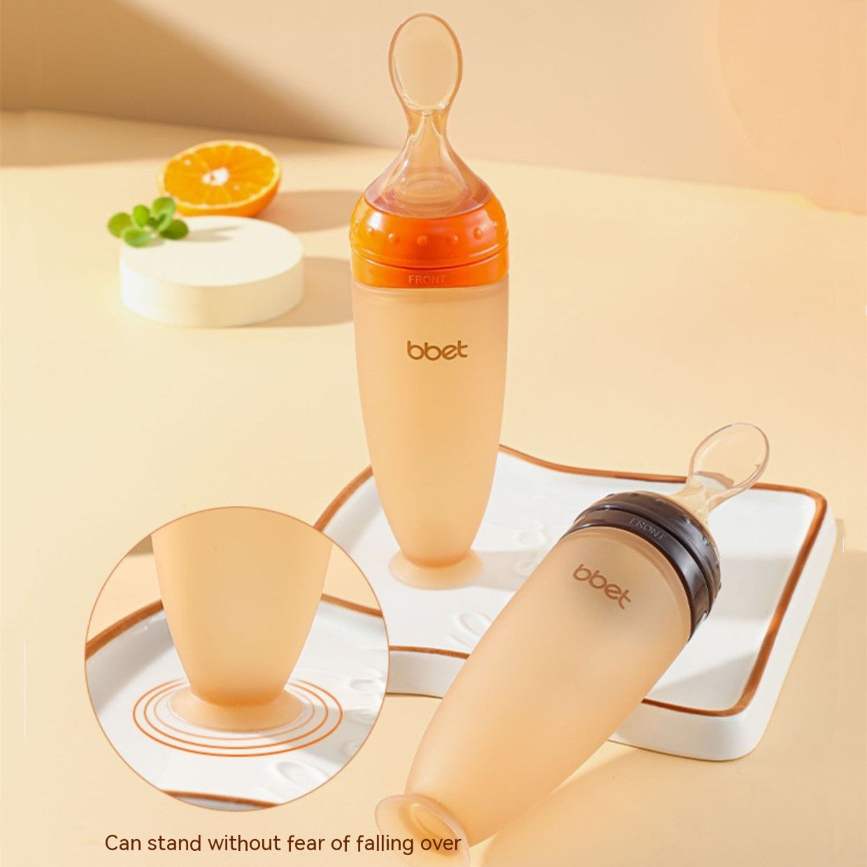 Soft silicone baby feeding bottle spoon – squeeze rice cereal dispenser for easy infant weaning