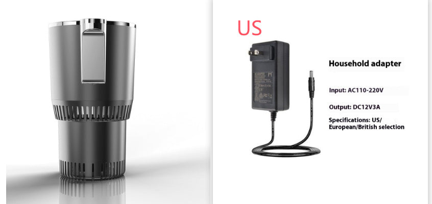 2-in-1 Smart Car Cup Holder – 12V Heating & Cooling Mug with Digital Display | Car Drink Warmer & Mini Refrigerator