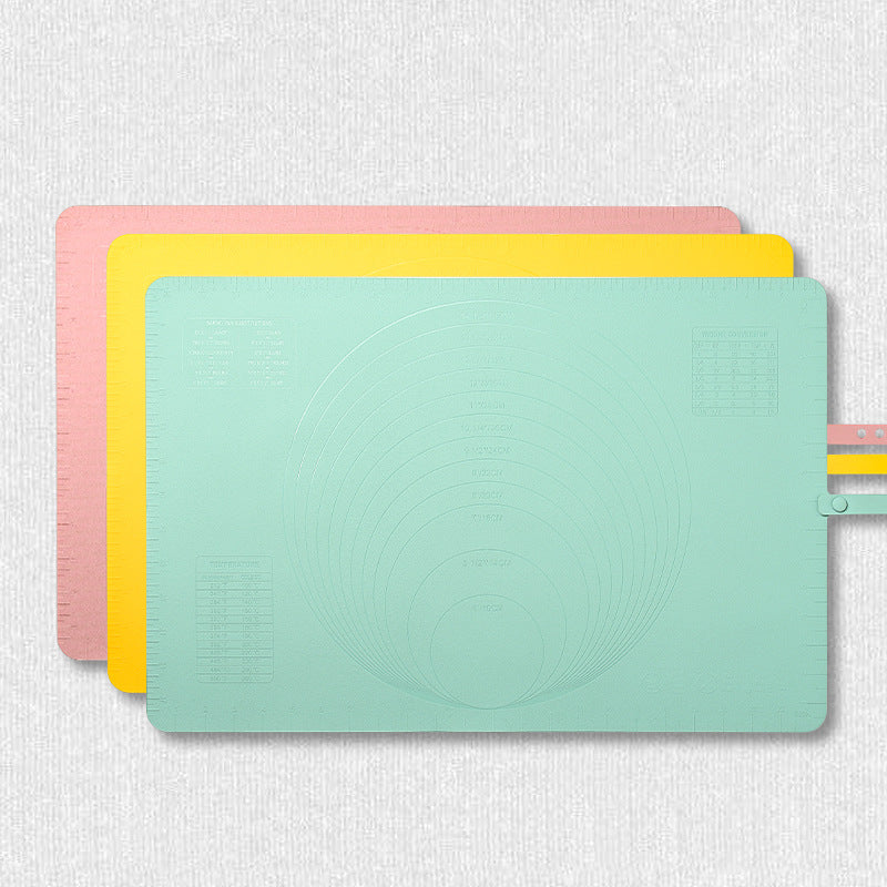 Non-Slip Silicone Dough Rolling Pad for Baking & Kneading – Large Size, Available in Yellow, Green, and Pink