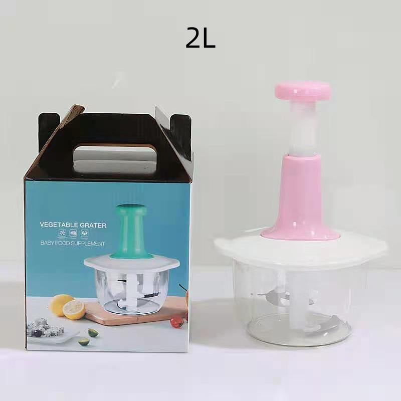 Multifunctional Manual Meat Grinder & Vegetable Chopper – 1.5L & 2L – Available in Green, Grey, Pink