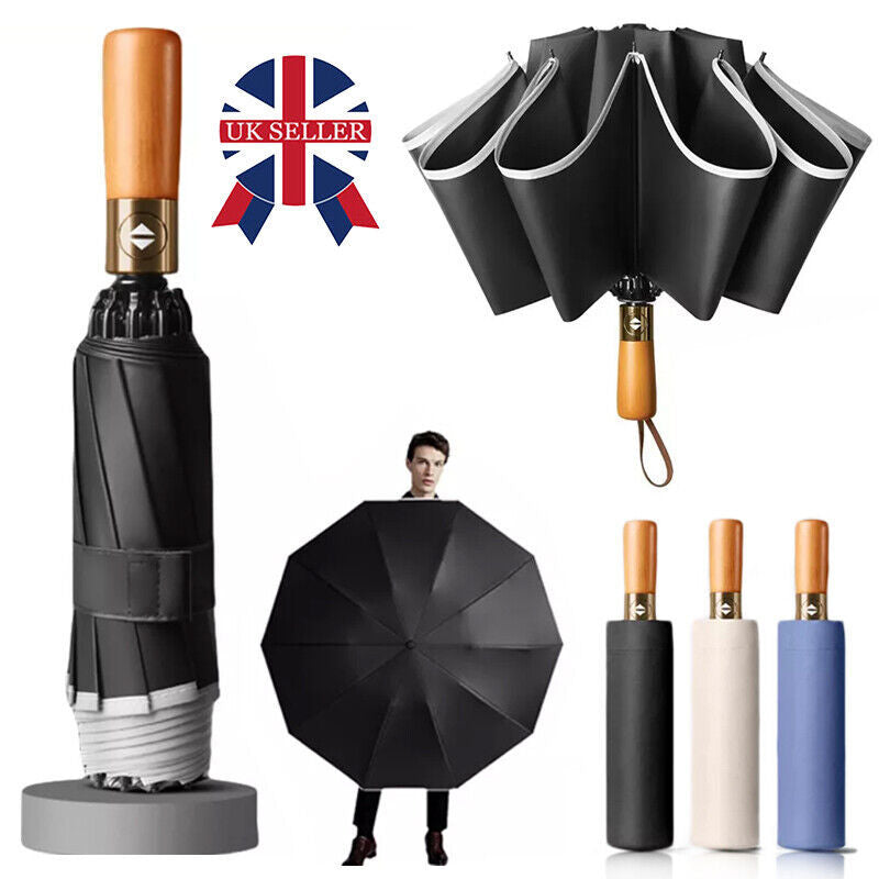 Portable Windproof Umbrella – Strong 20-Rib Frame, Automatic Open & Close, Compact Folding Design for Men & Women