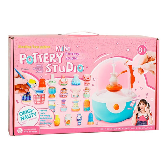 Children's Potter's Wheel Electric Clay Turntable DIY Toy for Kids Ages 4-6 – Develops Creativity, Hand-Eye Coordination, and Motor Skills