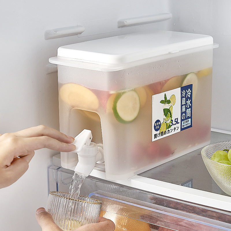 Cold water kettle with faucet – 3.5L refrigerator storage jug for juice, tea, and lemonade
