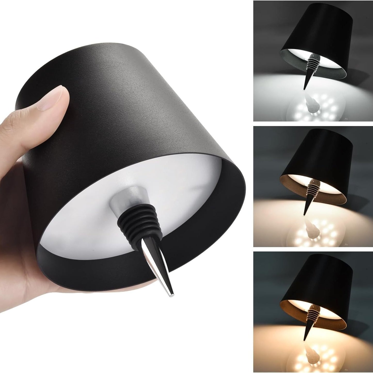 Creative LED Wine Bottle Table Lamp – Rechargeable & Dimmable Headlight