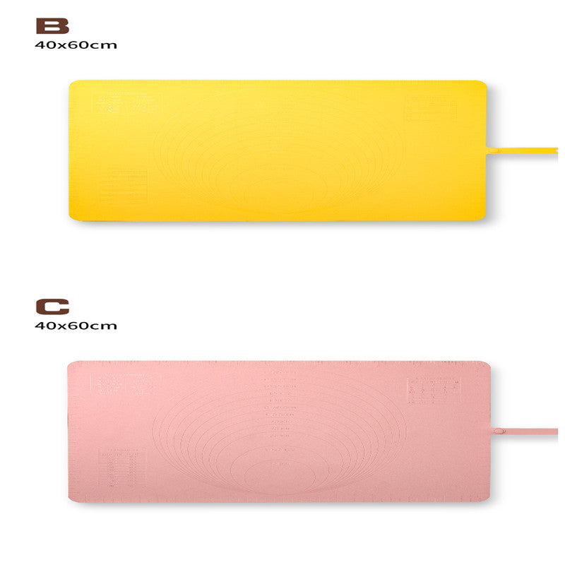 Non-Slip Silicone Dough Rolling Pad for Baking & Kneading – Large Size, Available in Yellow, Green, and Pink