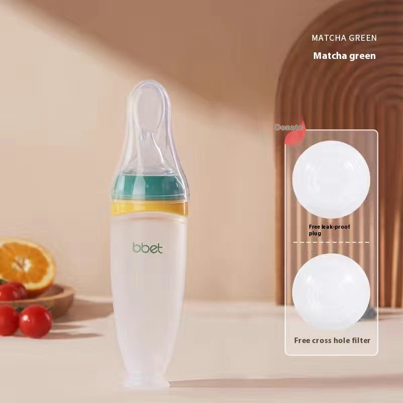 Baby Silicone Feeding Bottle Spoon – Soft Squeeze Rice Cereal Dispenser for Easy Infant Weaning