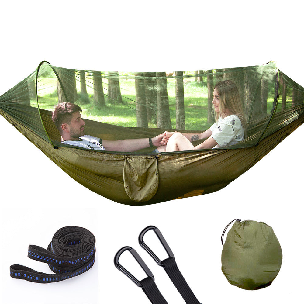 Fully Automatic Pop-Up Hammock with Mosquito Net – Portable, Foldable, Outdoor Camping Bed