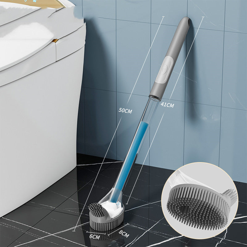 Household Non-dead Corner Toilet Brush – Durable Silicone & Hard Bristle, No Punch Installation