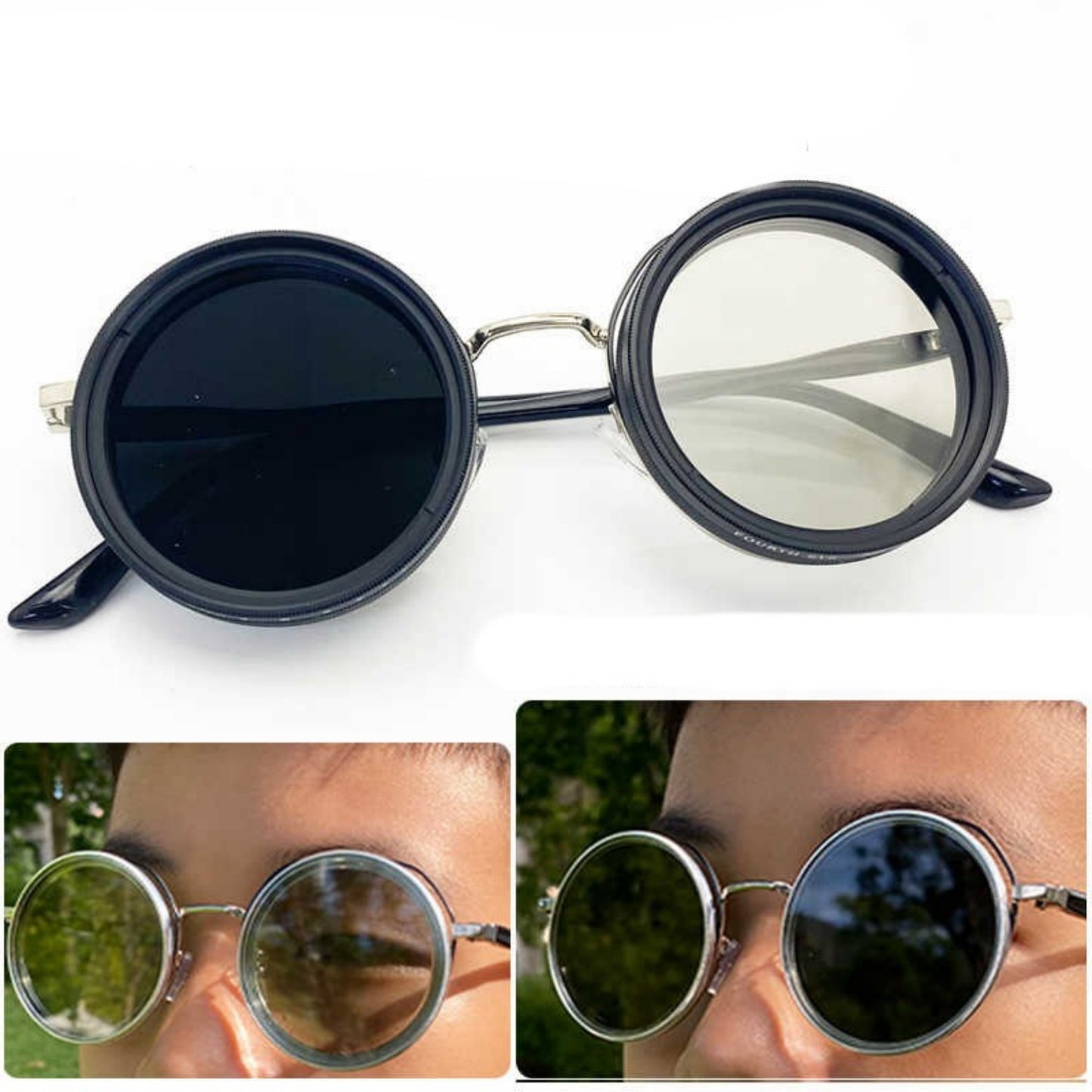 Dimming Filter Handmade Sunglasses DIY Kit with Medium Gray Mirror Lens and 52mm Bayonet Size for Customizable Fashion Accessories.