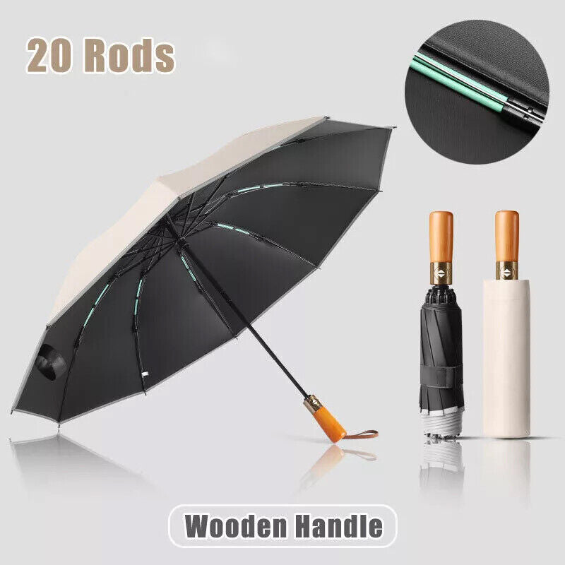 Portable Windproof Umbrella – Strong 20-Rib Frame, Automatic Open & Close, Compact Folding Design for Men & Women