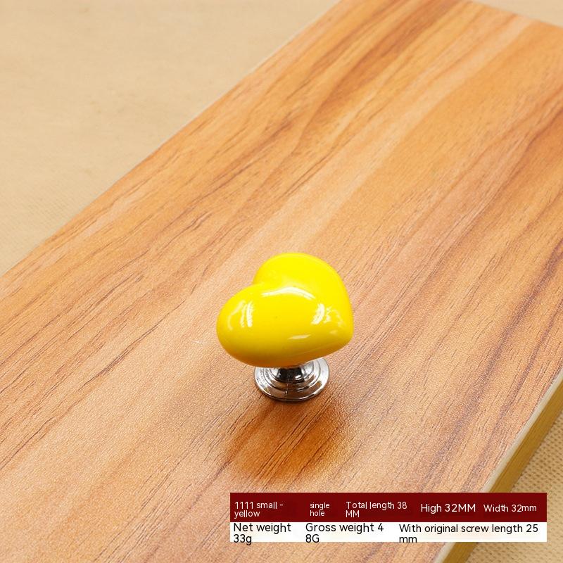 Love Ceramic Handle for Wardrobe Drawer & Cabinet Doors – Heart-Shaped, Coloured Glaze, Multiple Sizes