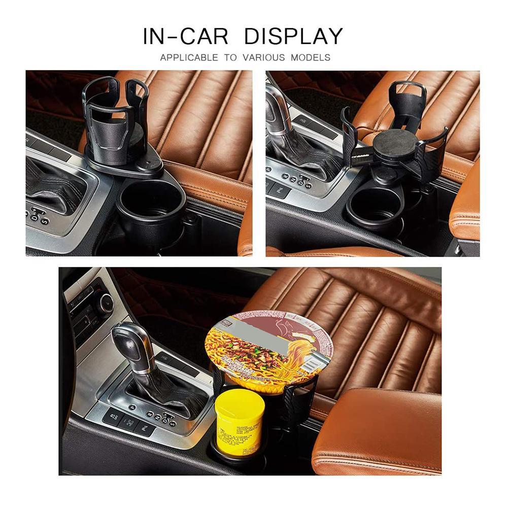 Foldable 2-in-1 Car Cup Holder – Dual Drink & Organizer Holder, 360° Rotatable, Space-Saving Car Accessory