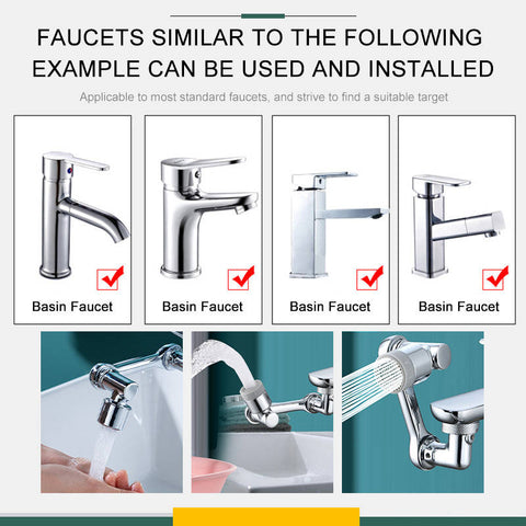 Swivel Universal Extension Bubbler – 1080° Rotary Splash-Proof Faucet Attachment