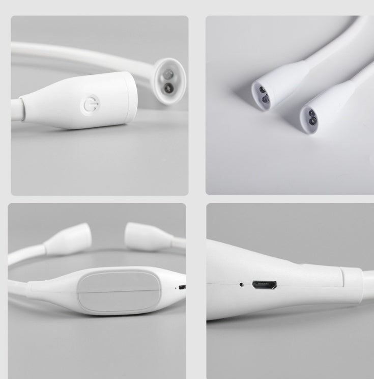 USB Dimmer Book Light – Handsfree LED Neck Reading Lamp with Adjustable Brightness, Flexible 360° Arm, and USB Rechargeable Battery