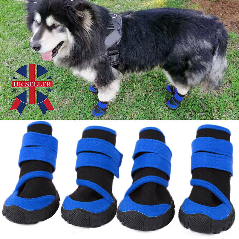 4x Anti-Slip Pet Boots – Waterproof Dog Shoes with Oxford Sole | Protective Puppy Rain Booties & Socks