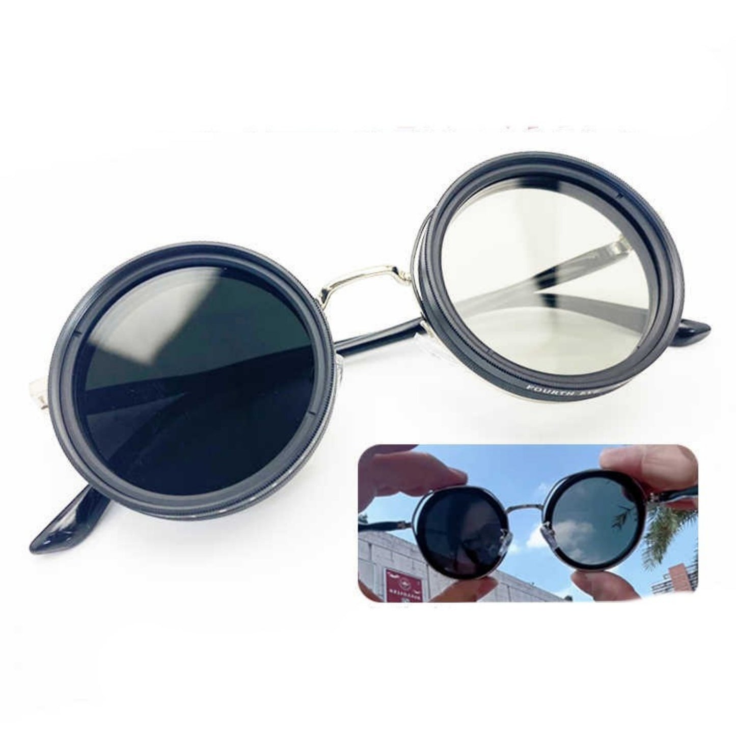 Dimming Filter Handmade Sunglasses DIY – Medium Gray Density Mirror Lens, 52mm Bayonet Size