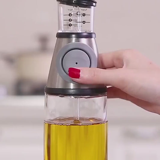 500ml Measurable Glass Oil Bottle – Red Style for Kitchen Use