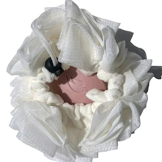 Travel Style Two-in-One Loofah Bath Towel for face washing and body exfoliation, portable, gentle, and effective for smoother skin.