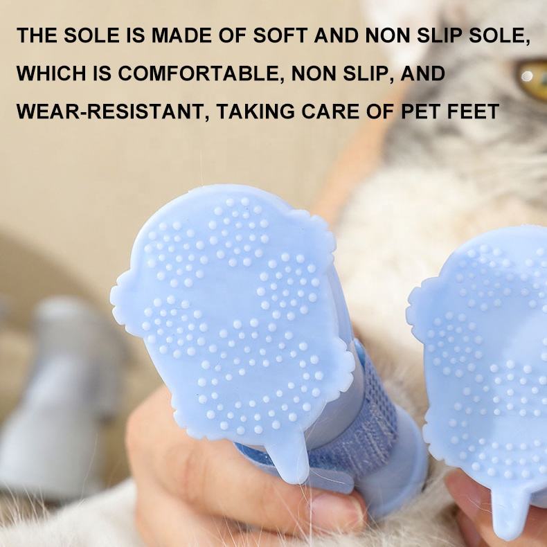 Dog Rain Boots (4Pcs) | Waterproof & Non-Slip Silicone Footwear for Pets