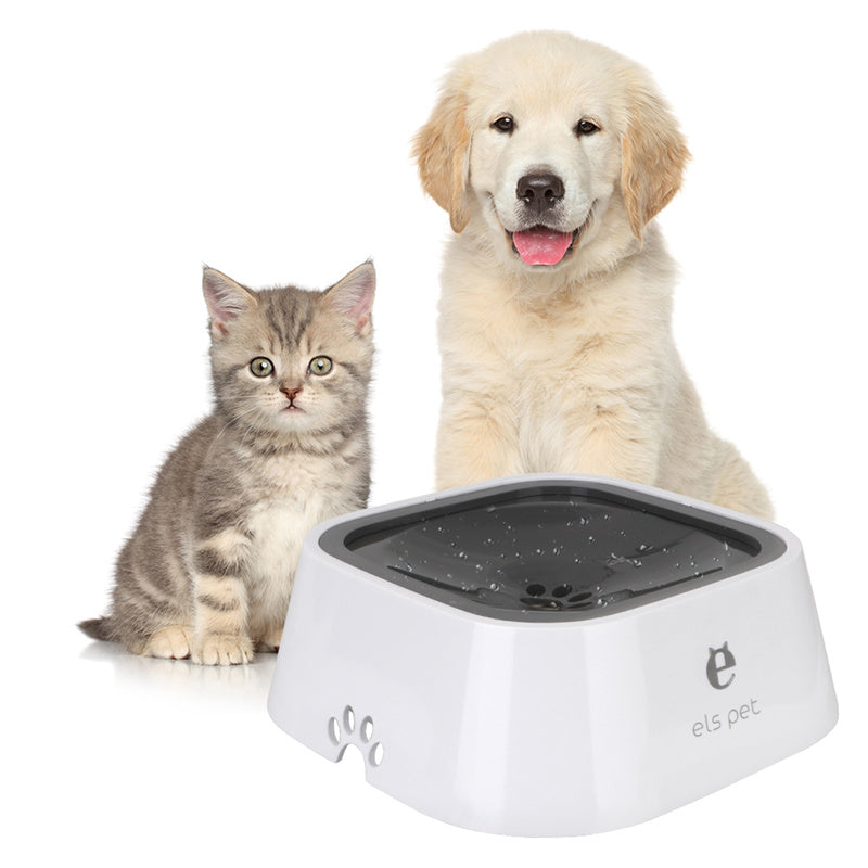 1.5L Anti-Overflow Floating Pet Water Bowl - Slow Feeder Dispenser for Cats & Dogs made from durable ABS and PP materials, preventing spills and promoting hydration.\ Everything Amazing Shop