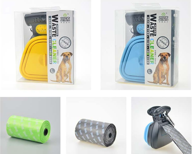 Dog Pooper Scooper with Decomposable Bags – Foldable Pet Waste Cleaner for Easy Pickup