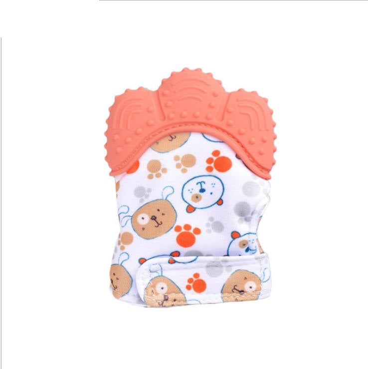 Baby Teether Silicone Molar Gloves with Sound Toys - Anti-Bite Relief for Infants