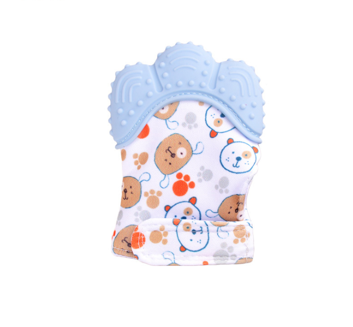 Baby Teether Silicone Molar Gloves with Sound Toys - Anti-Bite Relief for Infants