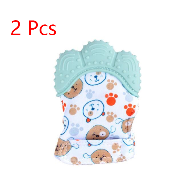 Baby Teether Silicone Molar Gloves with Sound Toys - Anti-Bite Relief for Infants