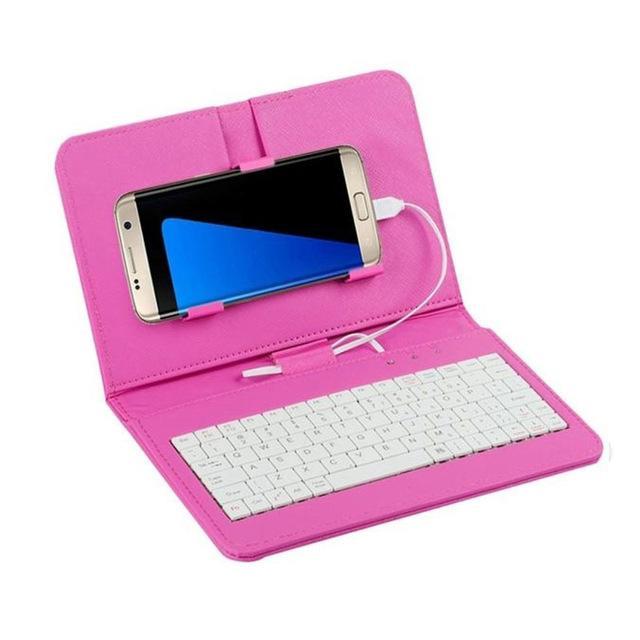 Ultra-Thin Bluetooth Keyboard Leather Case for Mobile Phones