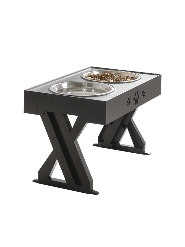Adjustable Stainless Steel Double Bowl for Pets – Slow Feeder with Height Options
