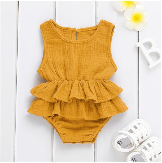 Striped Sleeveless Pettiskirt for Baby Girls – Comfortable Cotton Dress for 70cm to 100cm