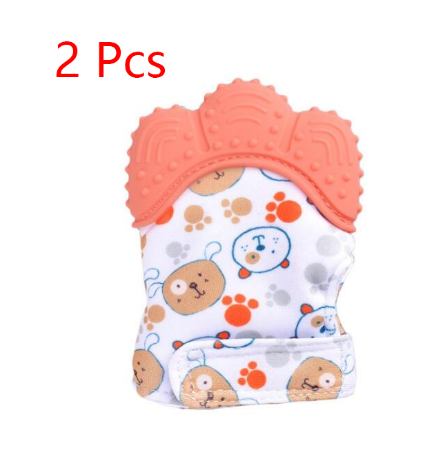 Baby Teether Silicone Molar Gloves with Sound Toys - Anti-Bite Relief for Infants
