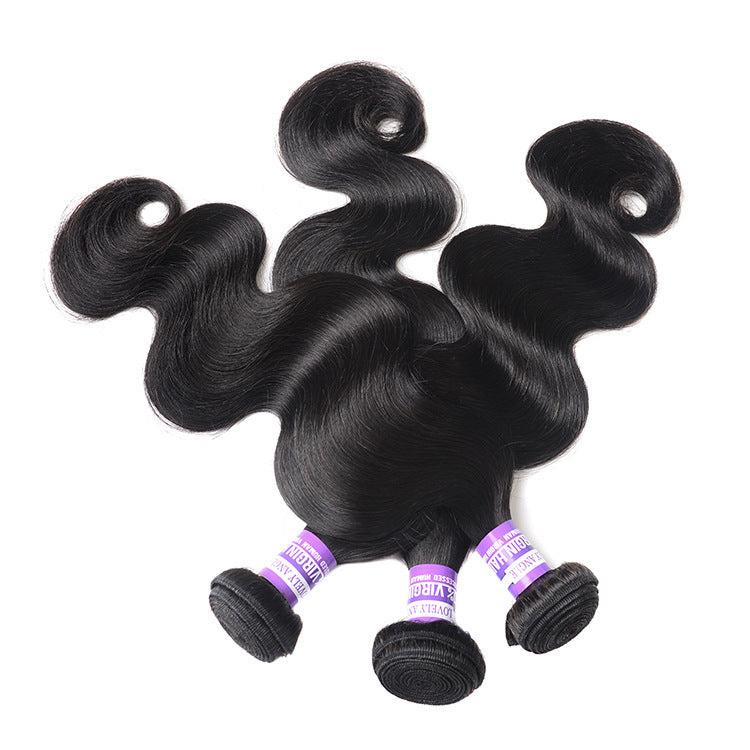 100% Brazilian Human Hair Bundles with Lace Closure – Soft, Natural, and Durable