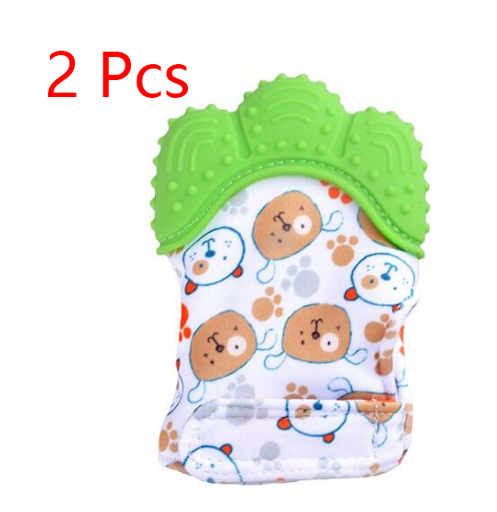 Baby Teether Silicone Molar Gloves with Sound Toys - Anti-Bite Relief for Infants
