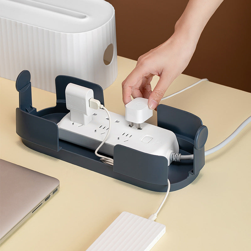 Power Strip Storage Box – Cable Organiser, Anti-Dust Charger Socket Holder, Wire Management Box for Home & Office