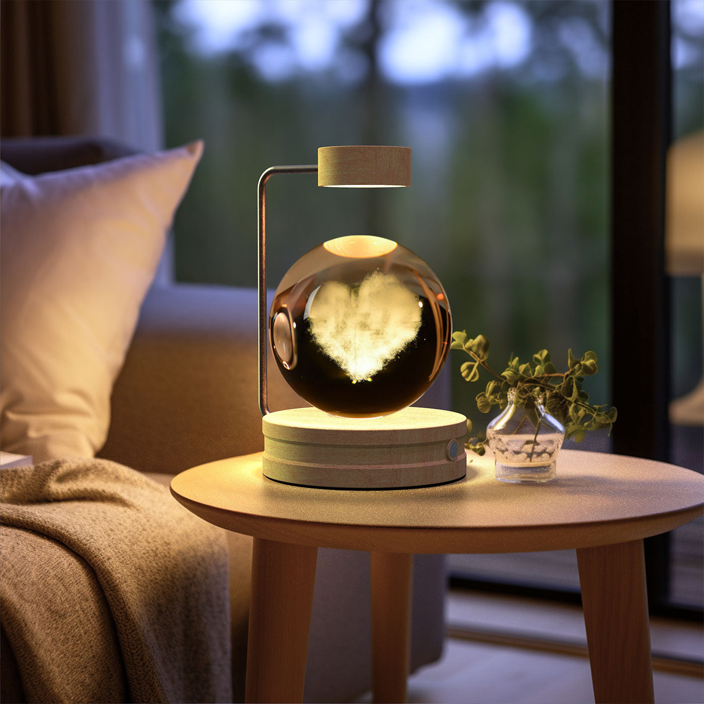 Crystal Ball Cosmic Dinosaur Night Light | USB Powered 3D LED Touch Lamp - Warm Bedside Light & Birthday Gift