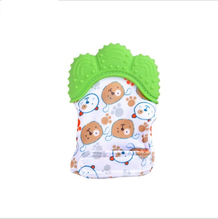 Baby Teether Silicone Molar Gloves with Sound Toys - Anti-Bite Relief for Infants